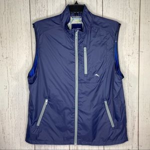 Tommy Bahama Men Large Golf Vest Blue Lightweight